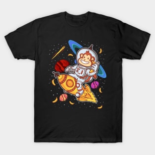 Monkey Astronaut Rocket Ride Space T-Shirt